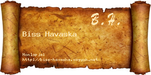 Biss Havaska névjegykártya